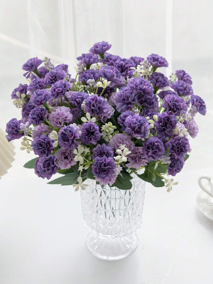 1/3 pièces Hortensia artificiel, bouquet de œillet en soie, chrysanthème à bulbe artificiel, décoration d'automne, vase de mariage, décoration de maison, salle à manger et chambre à coucher, accessoires de fête d'anniversaire, décoration de jardin extérieur, Saint-Valentin, cadeau