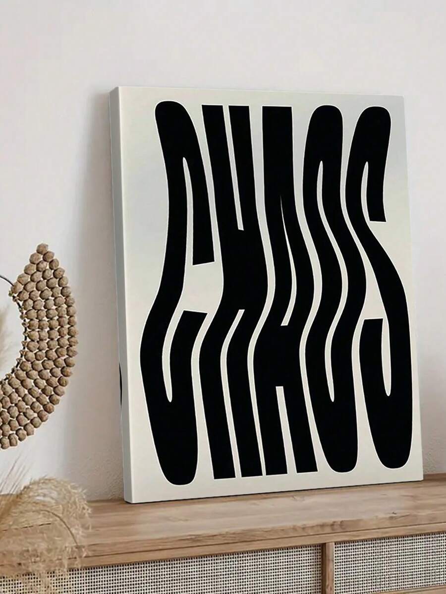 1pc, Text Picture Canvas Print, Irregular Text Poster Art, Cool Girl Bedroom Wall Arts, Modern Artwork, Minimalist Decoration, Text Wall Painting, Suitable For Living Room, Bedroom, Club, Bar, Office Decoration, Best Gift,Optional Frame