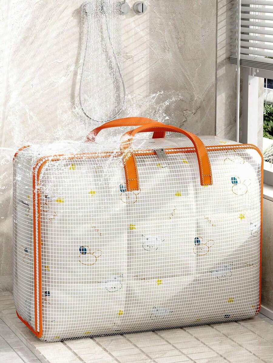 Large Capacity Waterproof Storage Bag, Foldable Clothing Storage With Handles, Large Capacity Storage,Household Large-Capacity Clothing Quilt Storage Bucket, Dust And Moisture-Proof Bag, Double Zipper With Handle, Storage Box, Moving Travel Storage Basket, Ideal Storage, Under-Bed Storage