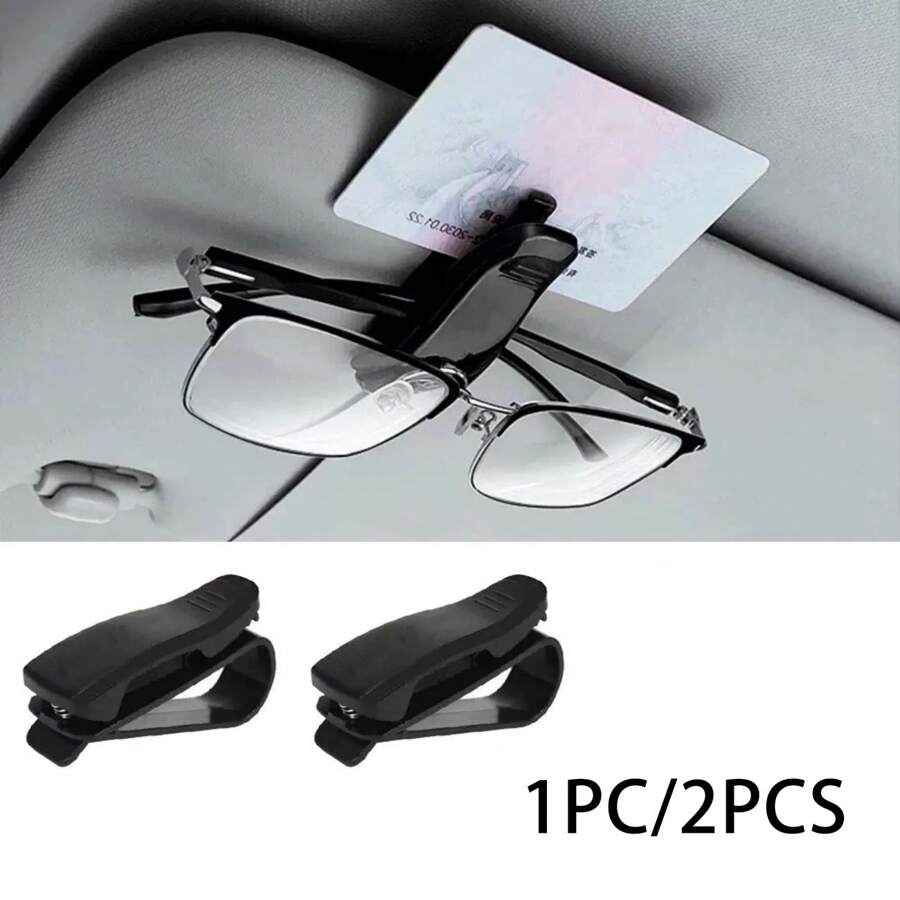 1pc/2pcs Car Glasses Clip, Car Sunglasses Holder, In Car Eye Holder, Sunglasses Storage, Multifunctional Window Sunshade