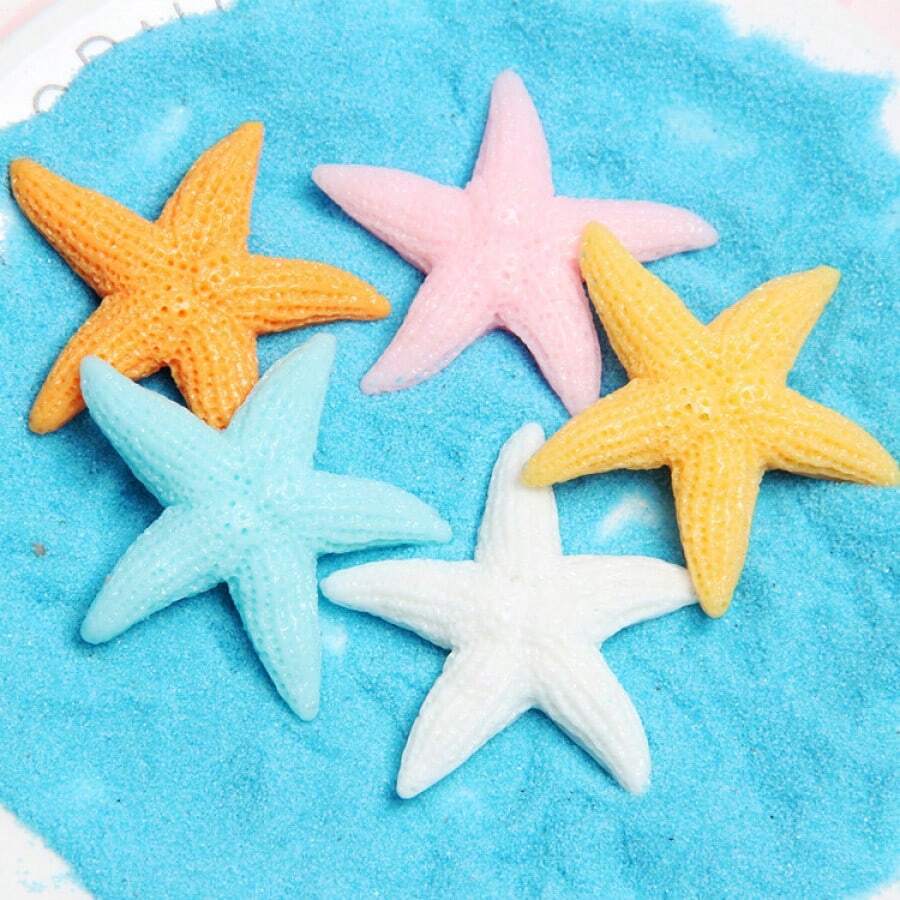 5pcs Creative Starfish Series Fridge Magnets, Interesting Home Decor Magnetic Stickers For Office Whiteboard, Living Room, Kitchen, Dishwasher, Cabinet, Variety Of Colors, Weekly Special