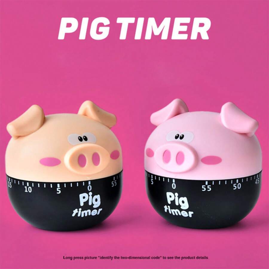Timer meccanico a forma di maiale, conto alla rovescia 60 minuti, promemoria per la cucina, cottura, regalo pratico e facile da usare