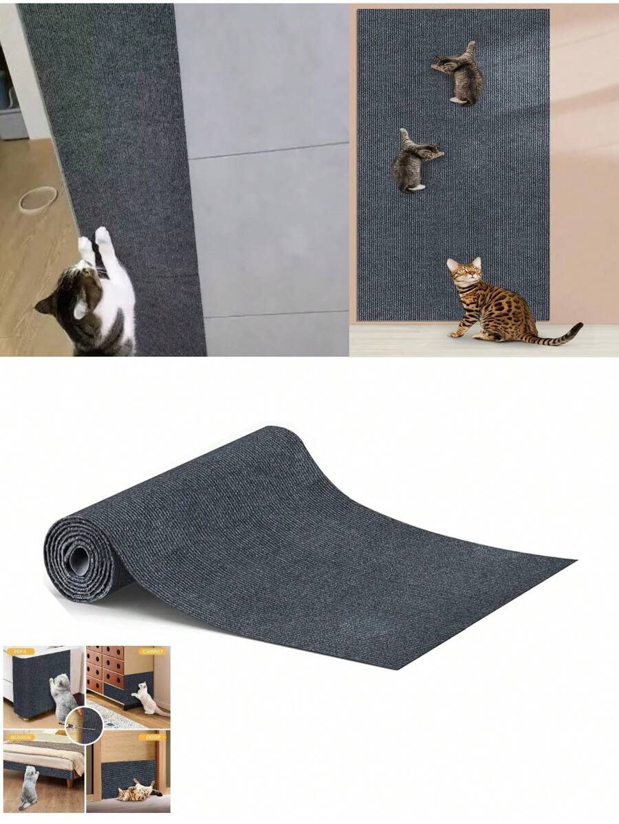 1 Piece DIY Durable And Machinable Indoor Furniture Protector, Cat Scraper Sticker, Wall Mounted Cat Scraper Pad, Anti Slip Self-Adhesive Cat Scraper Board,