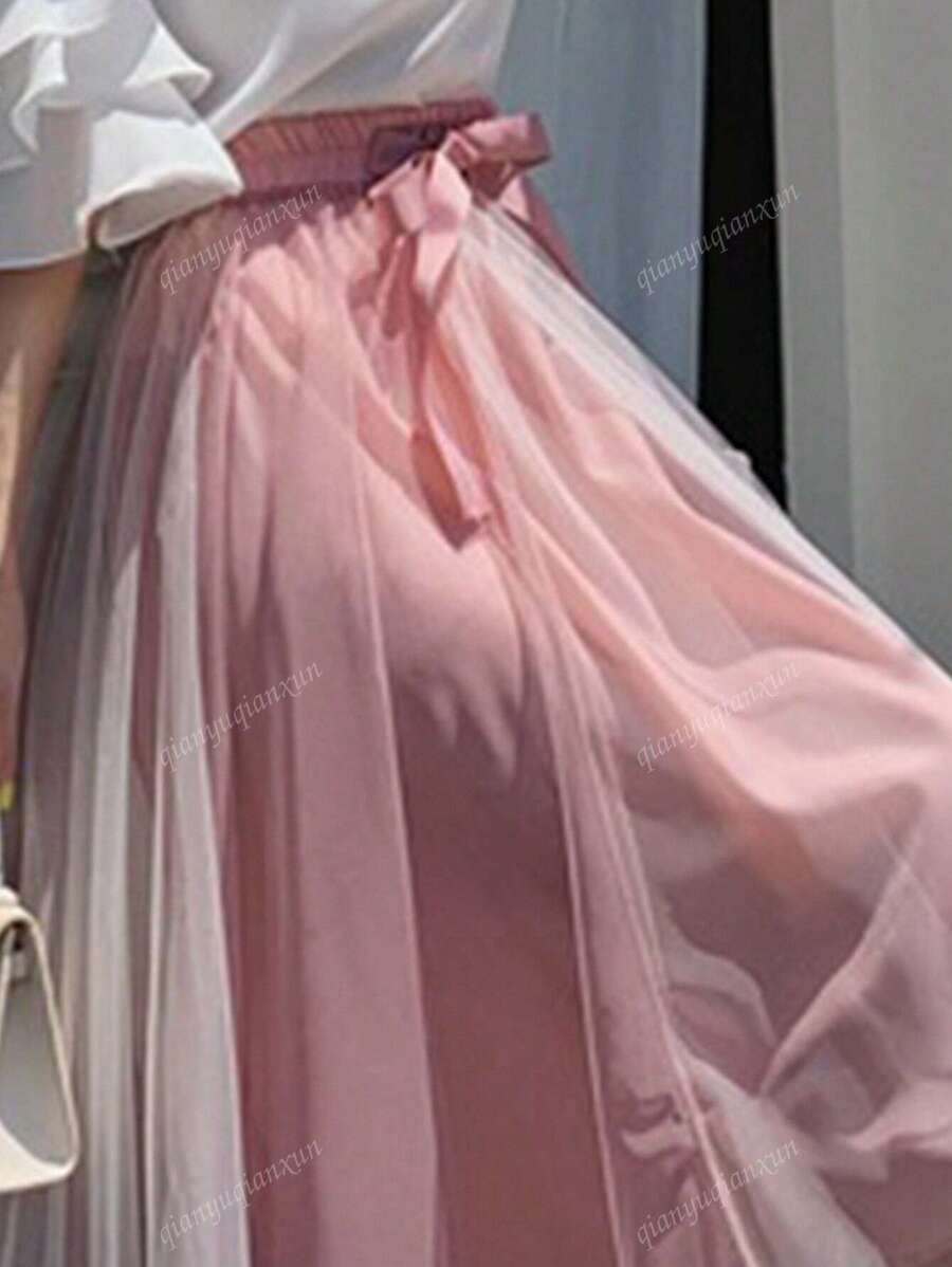 Falda plisada de gasa elegante para mujer, estilo retro de Japón y Corea del Sur, informal y popular, de fluido casual para las damas