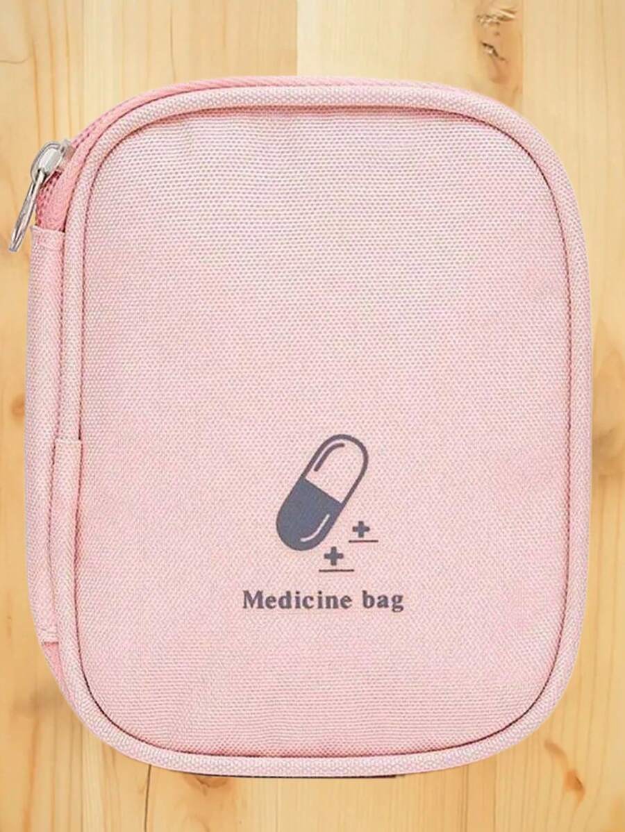 1 peça Bolsa de remédios pequena portátil para viagem, para casa, com pequena bolsa de remédios, pequena bolsa de armazenamento, organizador de pacotes de remédios prático com grade de malha, bolsa de grande capacidade, bolsa grande de higiene pessoal com zíper duplo e vários compartimentos para mulheres/homens, bolsa de artigos de higiene pessoal para viagens de curta distância, bolsa de armazenamento de itens essenciais para viagem, para a volta às aulas, bolsa de armazenamento à prova d'água, acessórios de viagem, férias, verão