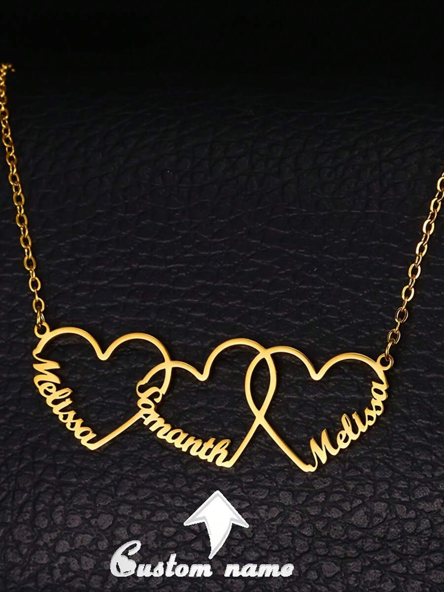 1 Peça Colar Personalizado com 1-5 Nomes, Colar Pingente Multi-Amor, Colar com Nome em Inglês da Família, Colar de Corrente Cubana de Aço Inoxidável para Homens e Mulheres, Colar Personalizado de Fonte Romântica e da Moda, Presente do Dia das Mães, Clássico e Elegante, Adequado para Família, Melhor Amigo, Material Escolar, Estudantes do Ensino Médio, Estudantes do Ensino Fundamental, Estudantes Universitários, Calouro, Segundo Ano, Estudantes Iniciantes, Estudantes Universitários