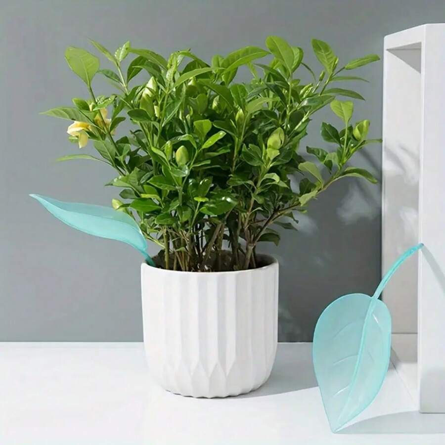 1 Creative Potted Plants With Leaf Shaped Drainage And Watering Funnels, Plant Drainage And Watering Devices, Compact And Easy To Use
