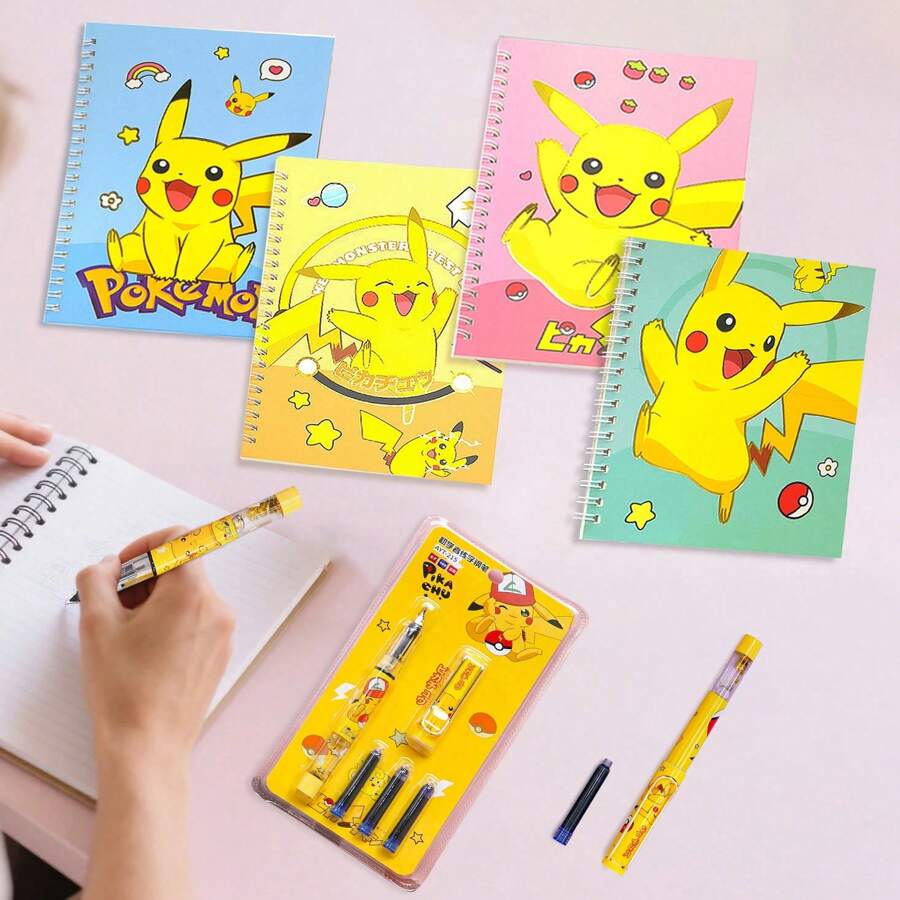 pokemon Pokemon (40 Pages Pokemon Notebook+1 Pen)Set - Pikachu Journal For School Office Travel, Anime Gift For Students Collectors,Birthday Gifts