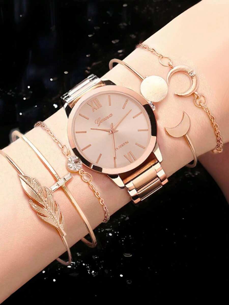 Set de 6 relojes de pulsera cuarzo minimalistas y elegantes de uso casual