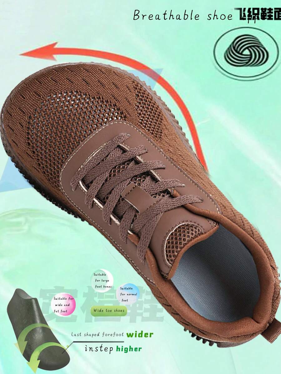 TACHUAN 1 Paar unisex Lässig atmungsaktive Mesh Splicing Schnürschuhe mit breiter Passform, leicht, Sportschuhe für Frühling/Sommer