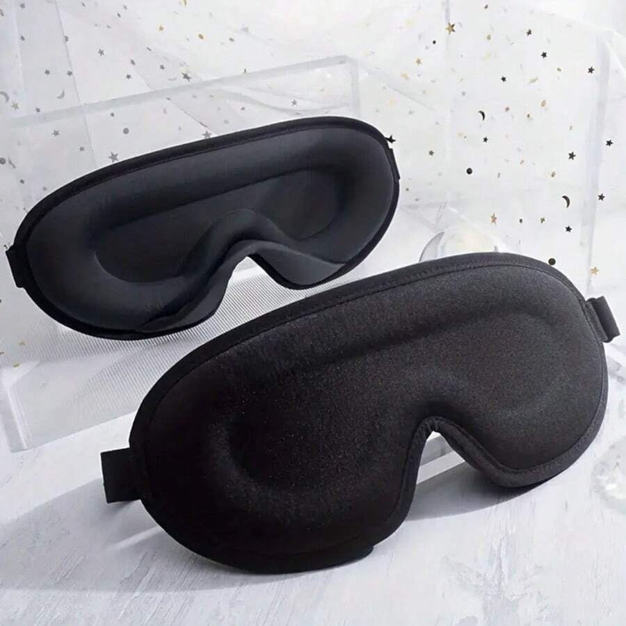 1 pièce Masque de sommeil, masque pour les yeux 3D à contour profond pour hommes et femmes, conçu pour les dormeurs sur le côté, cache-œil et masque pour les yeux 100% occultant, masque pour les yeux doux et confortable pour le travail de nuit, les voyages, le yoga et la sieste, noir, pour la chambre, les voyages, le bureau, l'école, articles scolaires