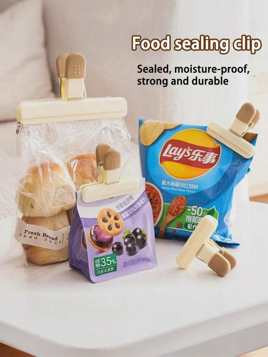 4 piezas (2 grandes + 2 pequeñas) Clips para sellar alimentos, clips selladores de bolsas de cocina con forma de T para patatas fritas, aperitivos, ingredientes, pinzas herméticas para bolsas de plástico, a prueba de fugas, a prueba de humedad