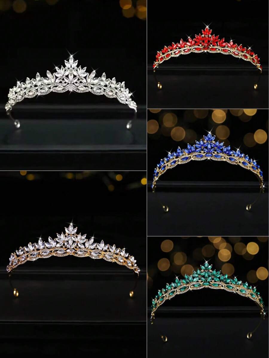 Corona nupcial minimalista, diadema de cristal de aleación multicolor, accesorios para el cabello, adecuado para boda, cumpleaños, fiesta, vestidos de gala