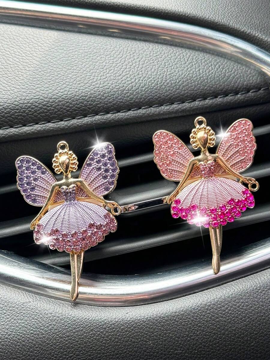 1pc Car Air Outlet Decoration Crystal Stone Moon Star Heart Set Car Air Outlet Clip Air Conditioning Outlet Decoration