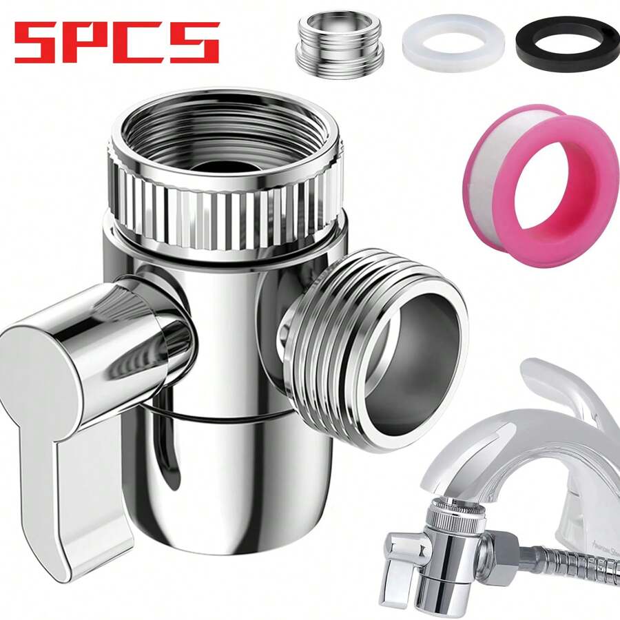 Faucet Diverter Valve With Aerator & External Thread Adapter, Faucet Adapter For Washing Machine Hose Accessories, Faucet Connector For Drainage