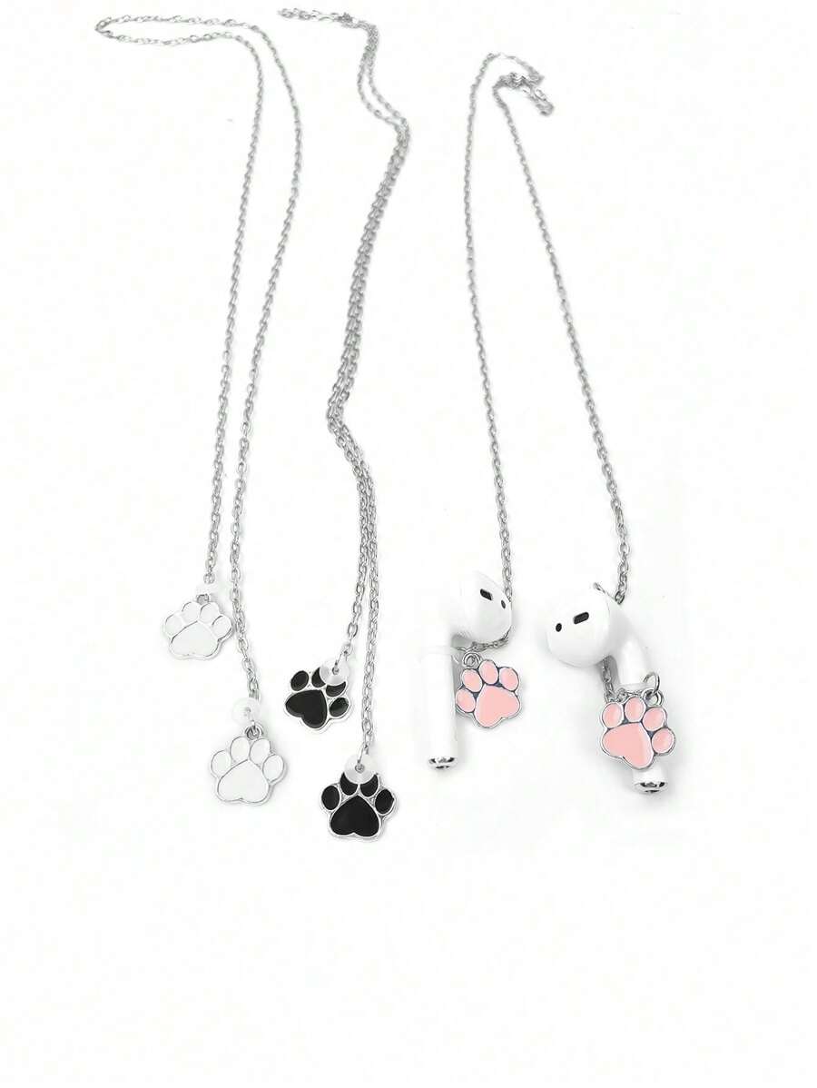 1pc Cute Cat Paw Anti-Lost Earphone Chain, Decorative Bluetooth Wireless Earphone Anti-Drop Chain, Universal Gift, Without Earphones