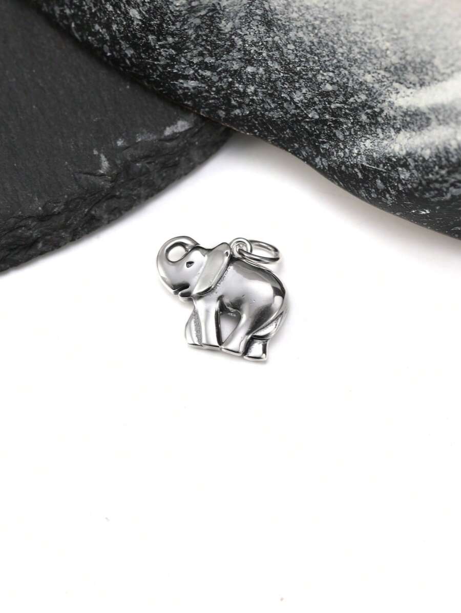 1 Stück einfacher einzigartiger 925 Sterling Silber Elefanten Charm DIY Anhänger Damen Feinschmuck Geschenk