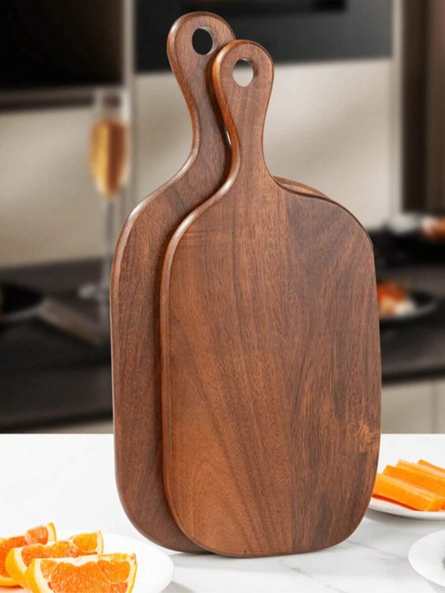 1pc Rosewood Cutting Board - Wooden Kitchen Chopping Board, Dining Table Decor, Fashionable Long Handle, Solid Wood, For Meat, Cheese, Bread, Vegetables And Fruits - Charcuterie Cheese Board, Perfect For Food Slicing And Displaying, Outdoor Picnic Camping Portable Cutting Board, Essential For Modern Country Kitchen. Ideal Gift For Valentine's Day