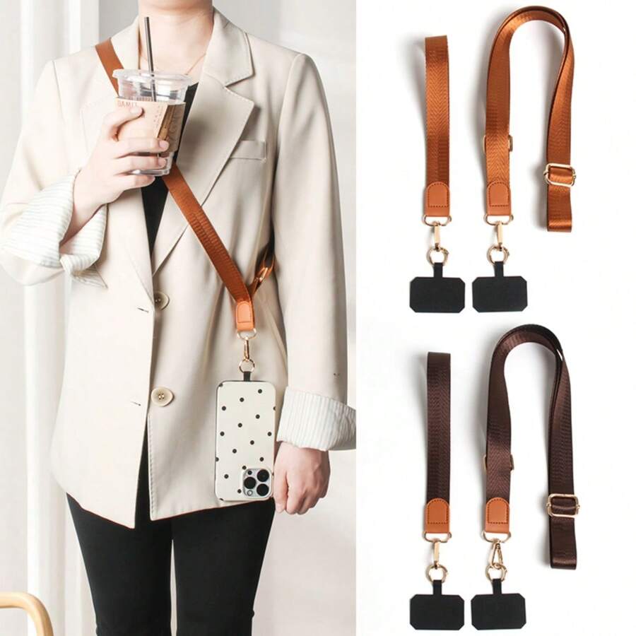 2pcs New Oblique Shoulder And Wrist Phone Bag Strap, Suitable For Daily, Outdoor, Travel Use To Carry Phone