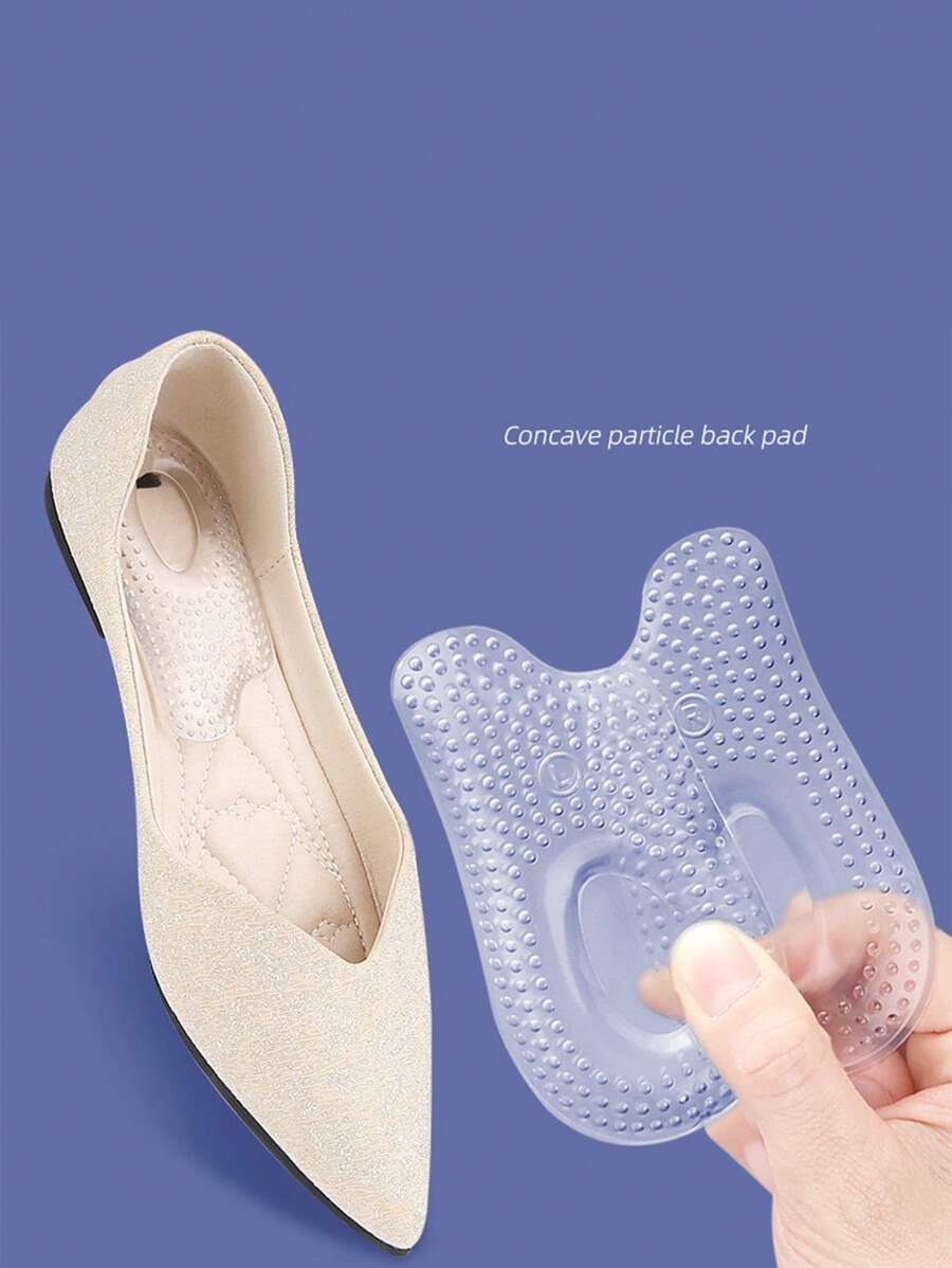 1 paio di cuscinetti per tacco con grana concava, inserti antiscivolo per scarpe da donna e uomo con tacco basso/alto, massaggio e assorbimento degli urti, adatti a diversi tipi di scarpe
