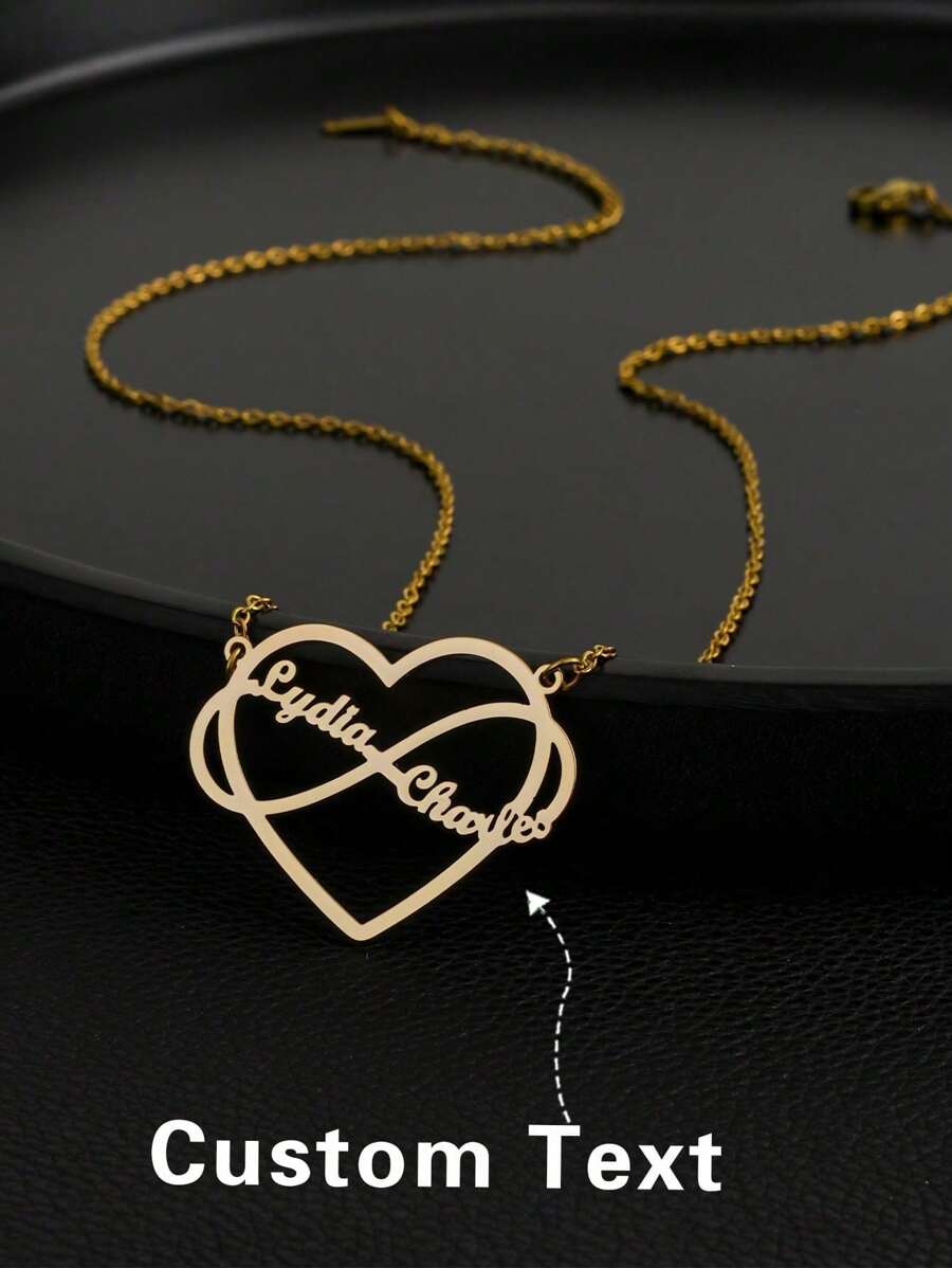 Customized Personalized Fashionable, Elegant, High-End, Multifunctional Heart-Shaped Necklace, Customized Letter Necklace, Gift For Friends, Family, Birthday, Festival, Anniversary, Suitable For Daily Wear And Gatherings