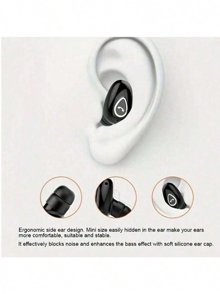MEIYIXING Cuffie senza fili, auricolari aziendali compatibili con cuffie con microfono, ricaricabili, standby per guida auto e sport, senza mani