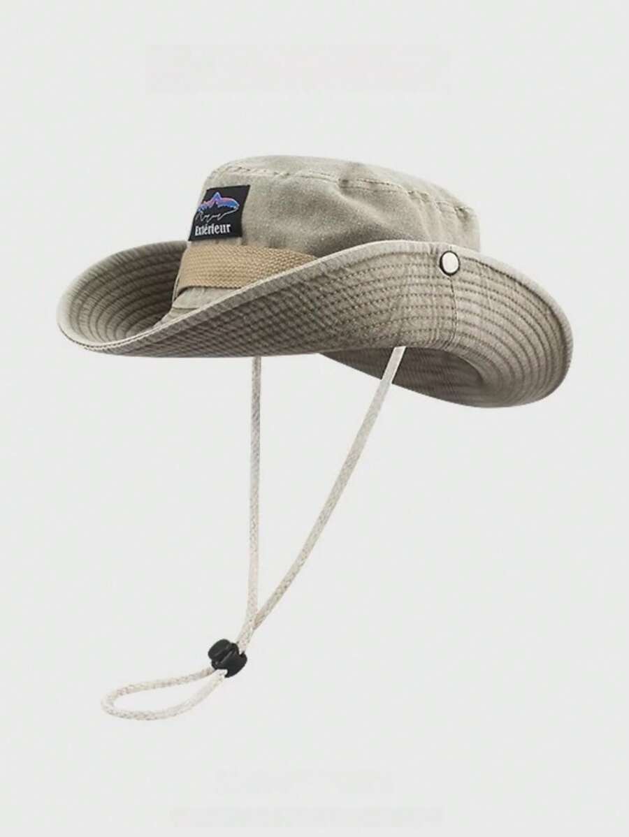 1pc Men's Sun Block Bucket Hat, Outdoor Hiking Climbing Fishing UV Protection Cowboy Hat, Unisex Sun Hat