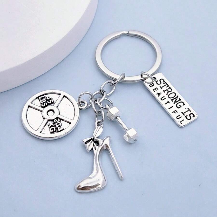 Fashion Women's Accessories, High Heels, Dumbbell Keychains, Gym Sports Keychains Car Accessories Bag Charm Backpack For School