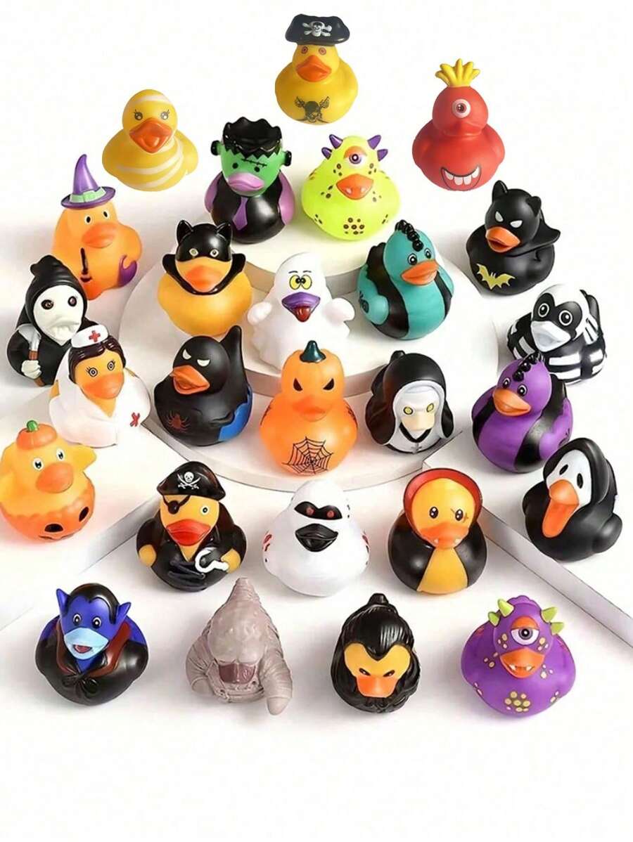 2 piezas de Patos de goma de Halloween, Patos apretables de Halloween, Decoraciones de fiesta de Halloween, Actividades de piscina, Accesorios lindos de baño y ducha, Regalos de cumpleaños, Regalos de Navidad y Halloween, Regalos para amigos, Patos de Halloween