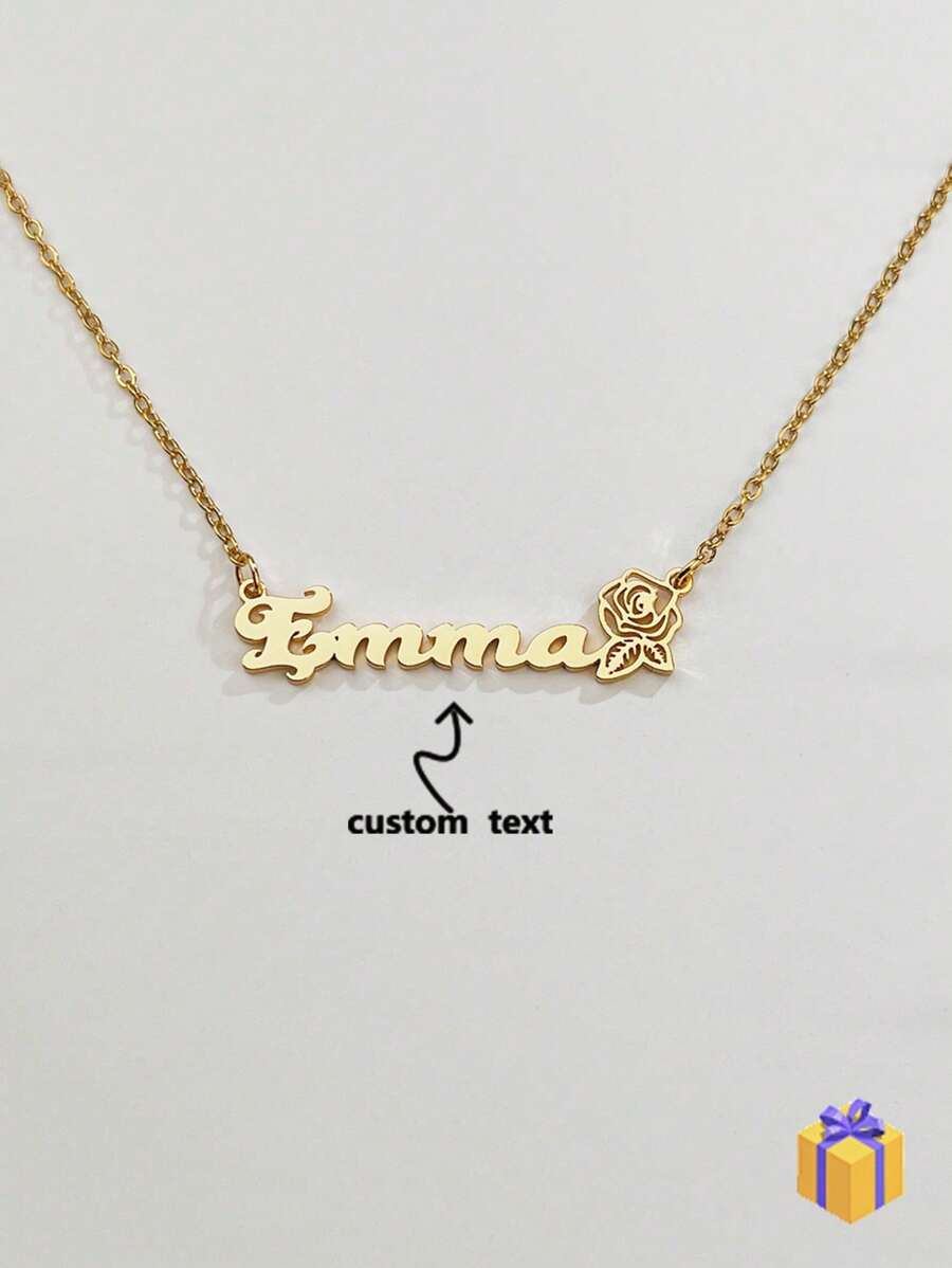 1pc Customized Necklace With Pendant, Stainless Steel Personalized Jewelry Pendant Necklace, Suitable For Teenagers, Children, Friends, Couples, Great For Anniversary, Mother's Day, Birthday, Graduation, Daily Wear, Wedding, Party, Gathering