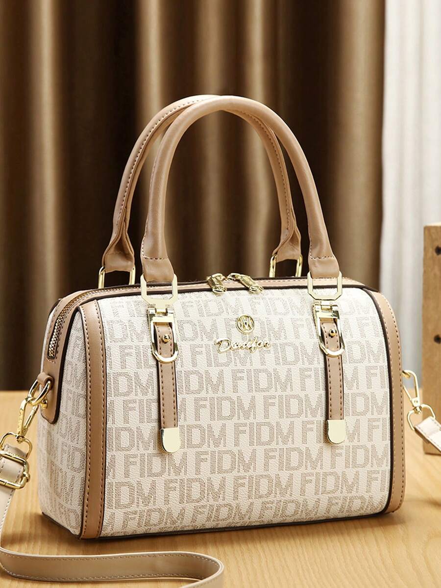 Bolsas de Moda Femininas - Tote Casual Versátil com Carteira, Couro Sintético, Fechamento com Zíper, Estampado, com Acabamento de Cordão - Para Mulheres - Adequado para Uso Diário, Compras, Encontros - Presente Perfeito para Ela