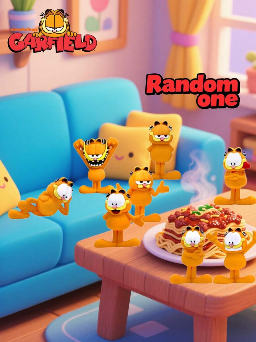 Nickelodeon 1PC Garfield Blind Bag 3D Cute Figural Toy Officially Licensed Collectible Small Random Character Gift For Birthday Party Holiday Fun Decor Perfect For Garfield Fans Collectible Display Piece For Home Office Or Collecting