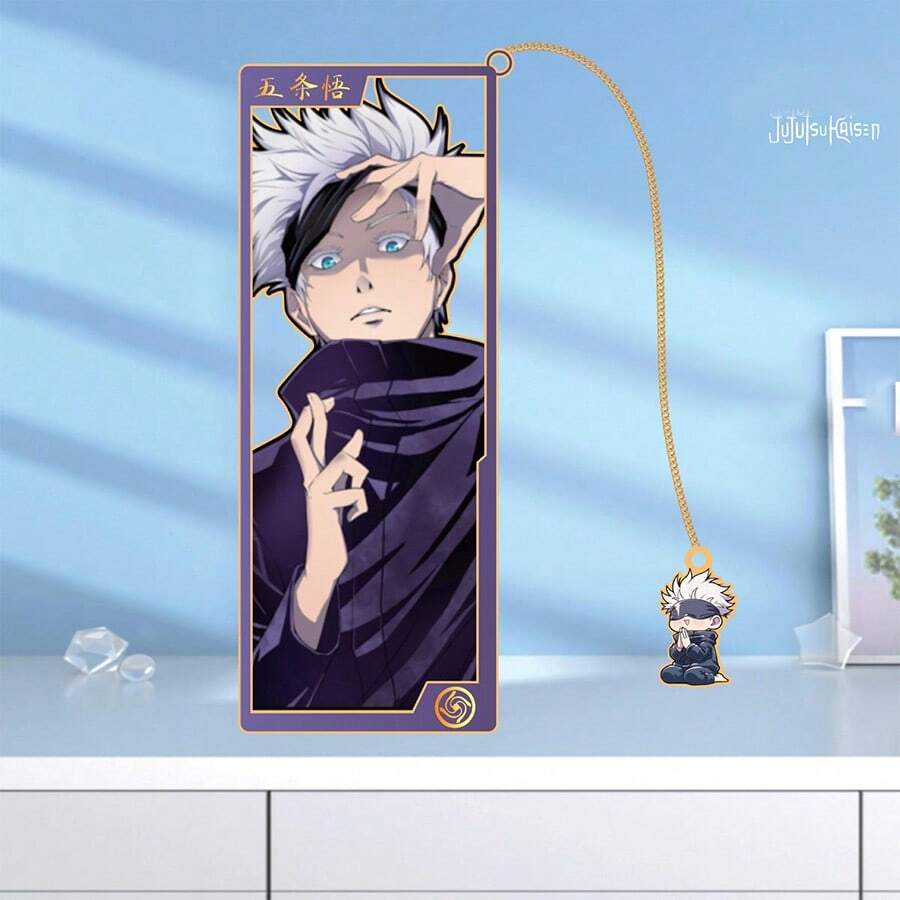 Jujutsu Kaisen 1pc Bookmark, Gojo Bookmark, Hollow Out Design Bookmark, Student Supply,School Supplies,Back To School