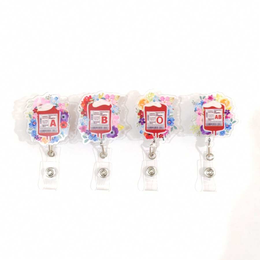 4 pièces/1 pièce Porte-carte d'identité de badge d'infirmière/médecin extensible, transparent, facile à enclencher, en acrylique plat 2D. Étui pour carte d'étudiant, porte-clés unisexe, accessoire de sac voiture