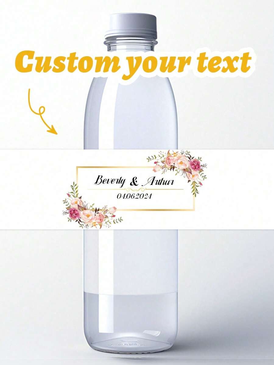 10/20/30 Stücke individuelle personalisierte Flaschenetiketten für Partys, verschiedene Designs verfügbar, 21x5cm, individualisierbare Namentextsticker, geeignet für Geburtstag, Taufe, Hochzeit, dekorative Wasserflaschenetiketten