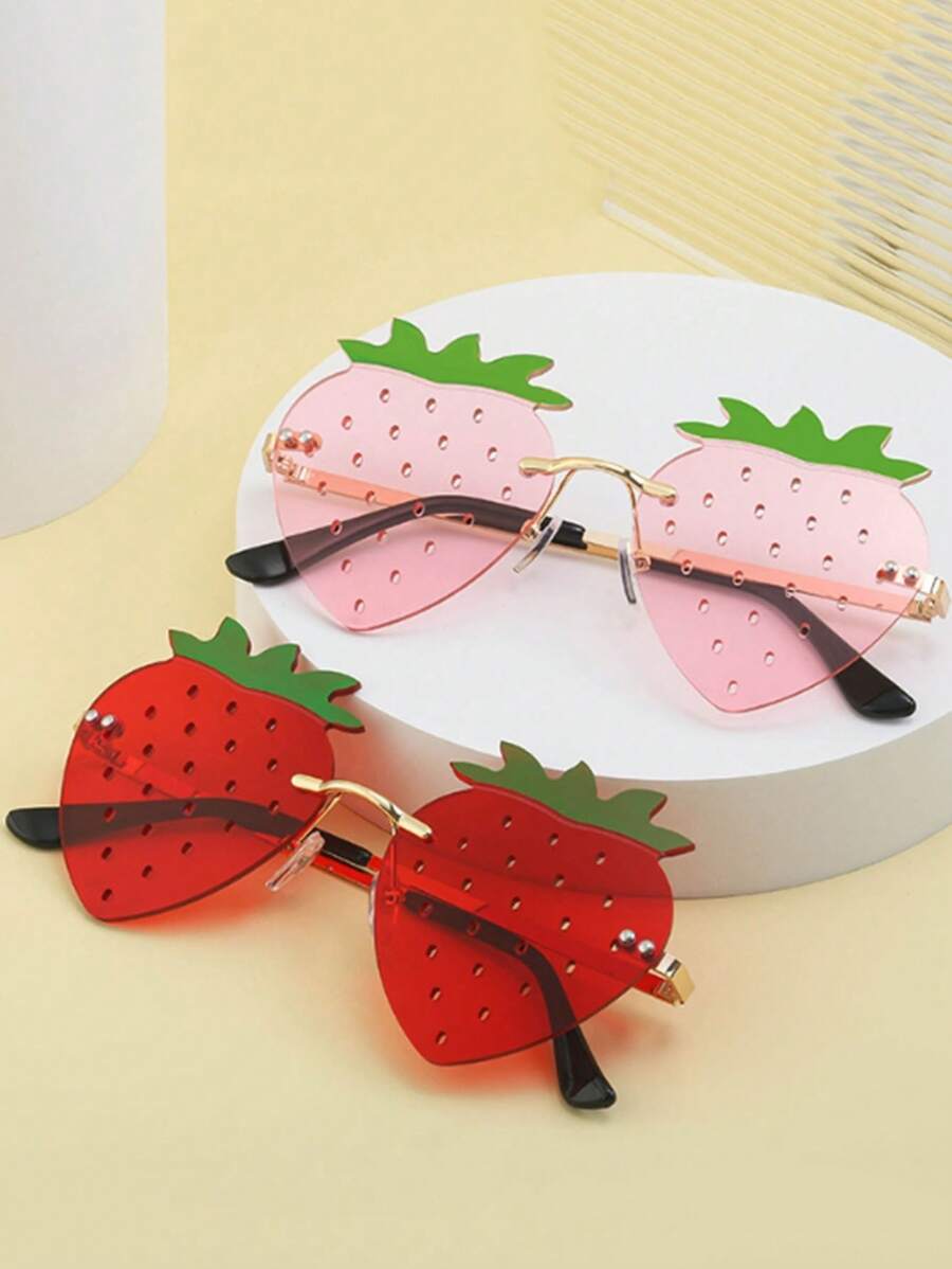 1 Piece Of Frameless Strawberry Glasses, Funny Personalized Unframe Party For Men And Women, Dance Party Glasses,