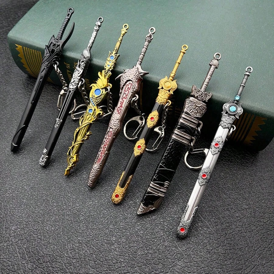 2025 Mini Sword Keychain, Mini Ancient Sword & Sorcery Themed Weapon Accessories, Bai Li Tu Su, Feng Ji Sword, Guang Sword, Ba Xia Sword Model Keychain, Advertising Gifts, Promotional Giveaways, Conference Gifts, Welfare Gifts, Holiday Gifts, Awards & Commemorations