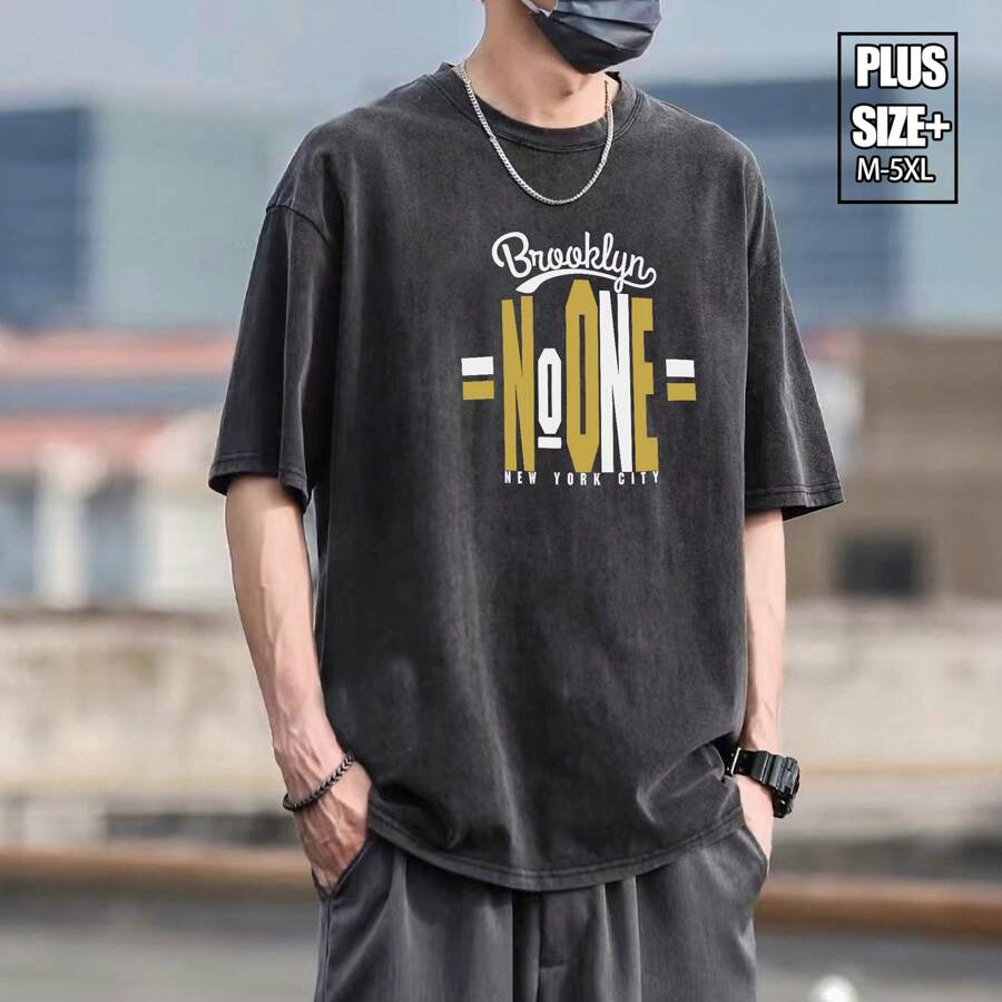 230 G Men's T-Shirt, Pure Cotton, Washable, Off-The-Shoulder, Crew Neck, Short Sleeves, Suitable For All Seasons