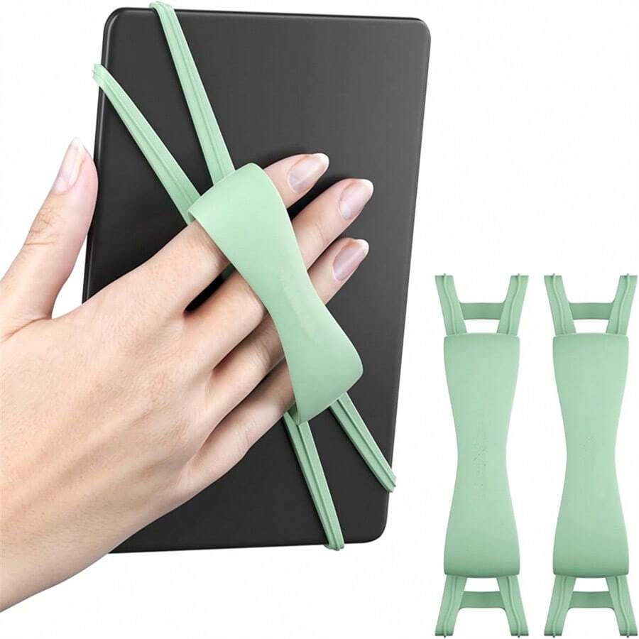 Comfortable Hand Strap For Kindle And Tablets, Kindle Accessories For Reading In Bed, Secure And Lightweight Grip Holder For 4.7-8" Paperwhite/Kobo/Oasis/E-Book/Phone (Black/Pink/Green)