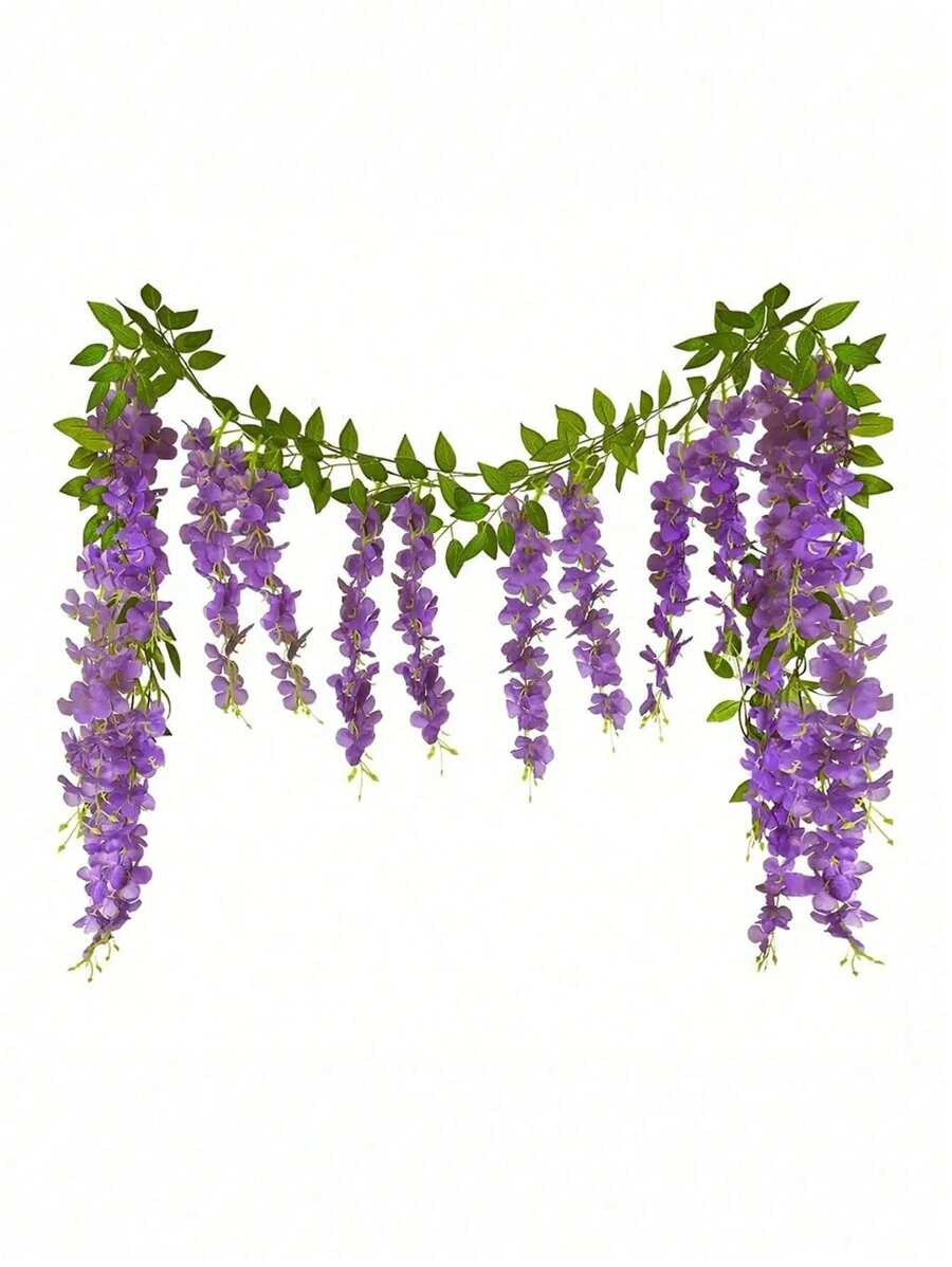 2 pièces Fleurs artificielles de glycine blanches de 10 branches, guirlande de fleurs de glycine en soie pour arche de mariage, fête, jardin, maison, décoration, cadeau de Pâques, décoration de mariage, décoration de chambre esthétique