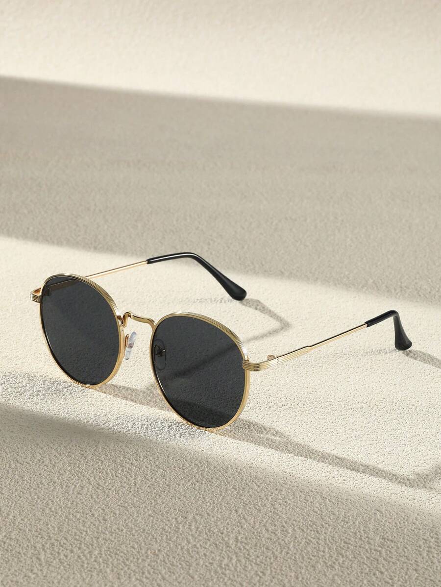 1 Stück Vintage Damen Metall runde moderne minimalistische Modefassung, geeignet als Geschenk für Feiertage, Alltagsgebrauch, Autofahren, Outdoor-Aktivitäten, Outfits für Straßenfotografie, Valentinstag Geschenke, Sommerurlaubs-Accessoires