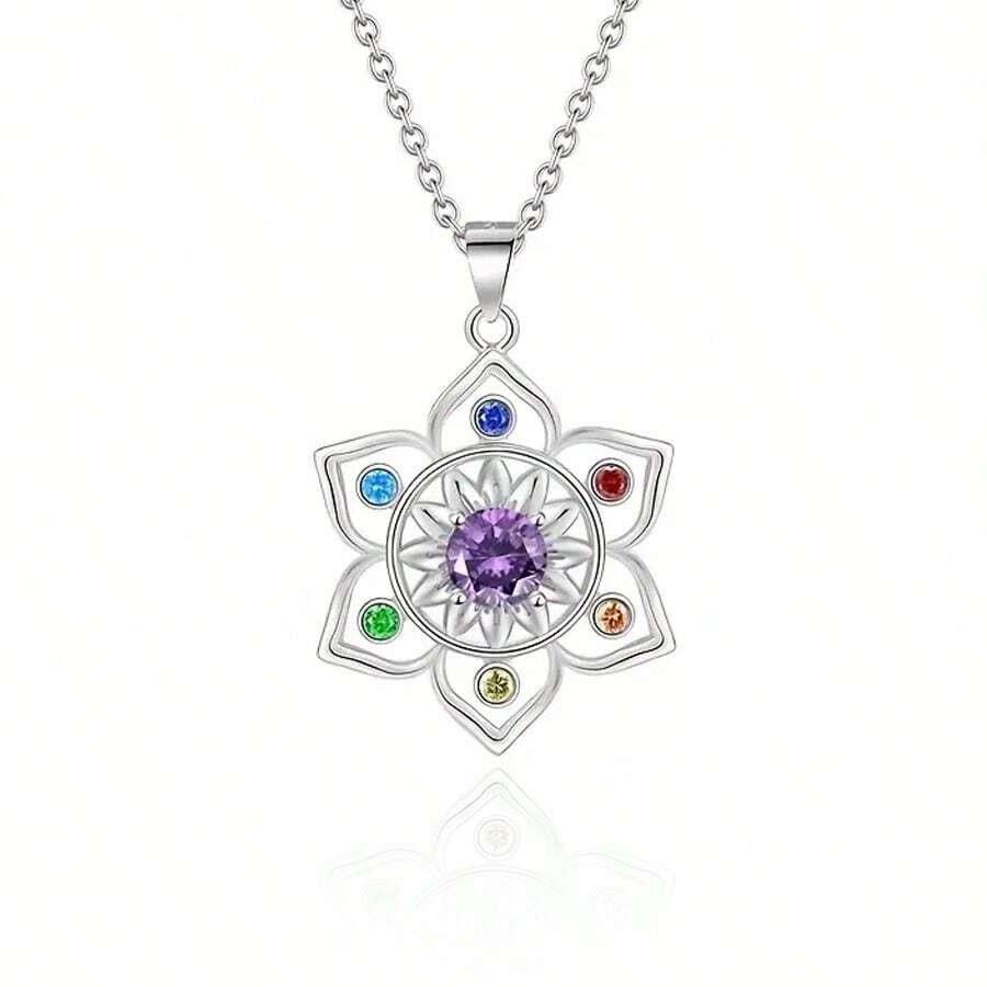 Collana con pendente floreale in zirconia cubica regolabile e colorato, per un uso quotidiano, ipoallergenica, articolo di moda, idea regalo per il compleanno delle donne