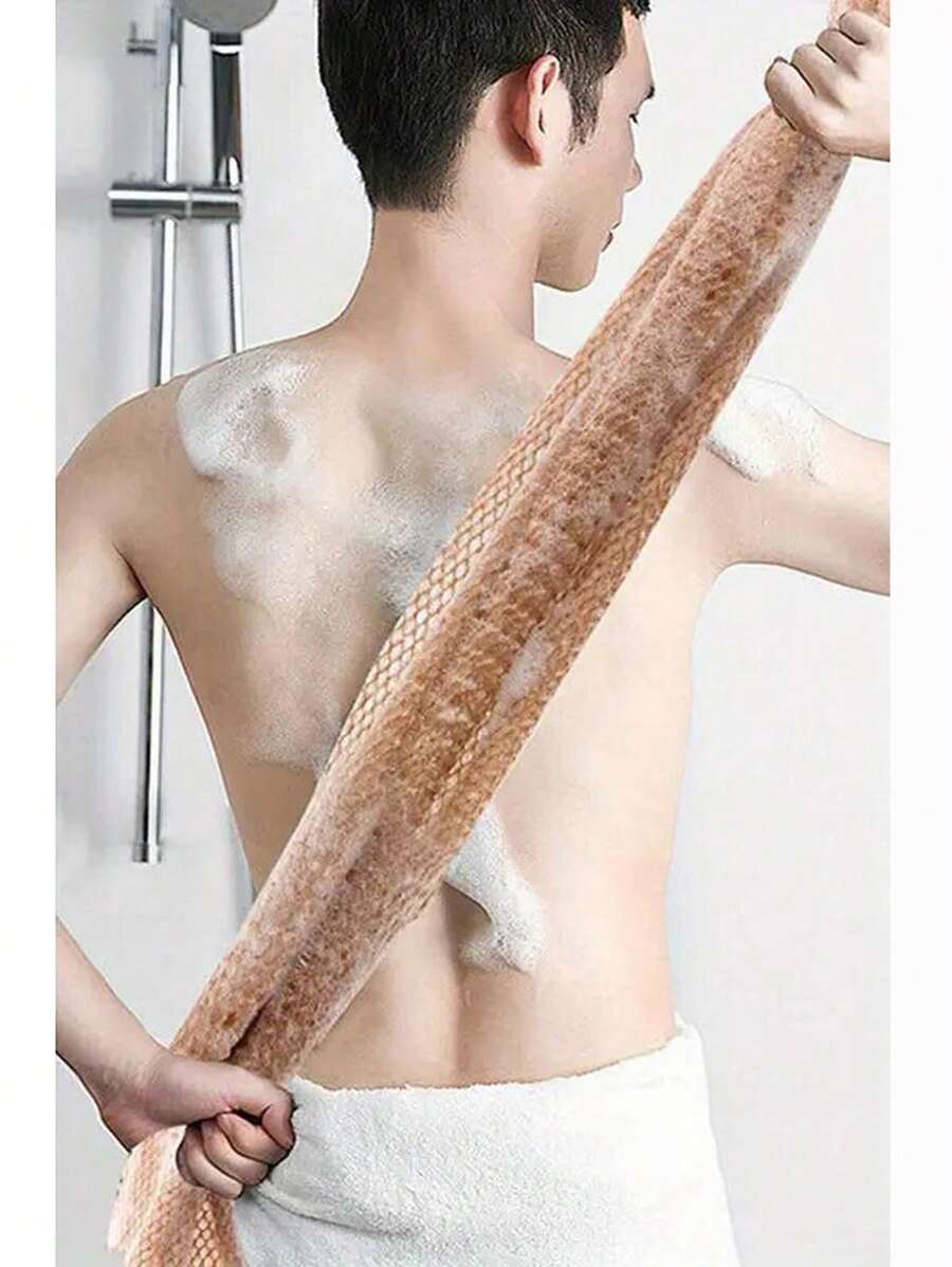 1pc Nylon Bath Brush Loofah, Scrubbing Mesh Exfoliating Back Scrubber, Unisex Sauna Towel Cleaning Tool