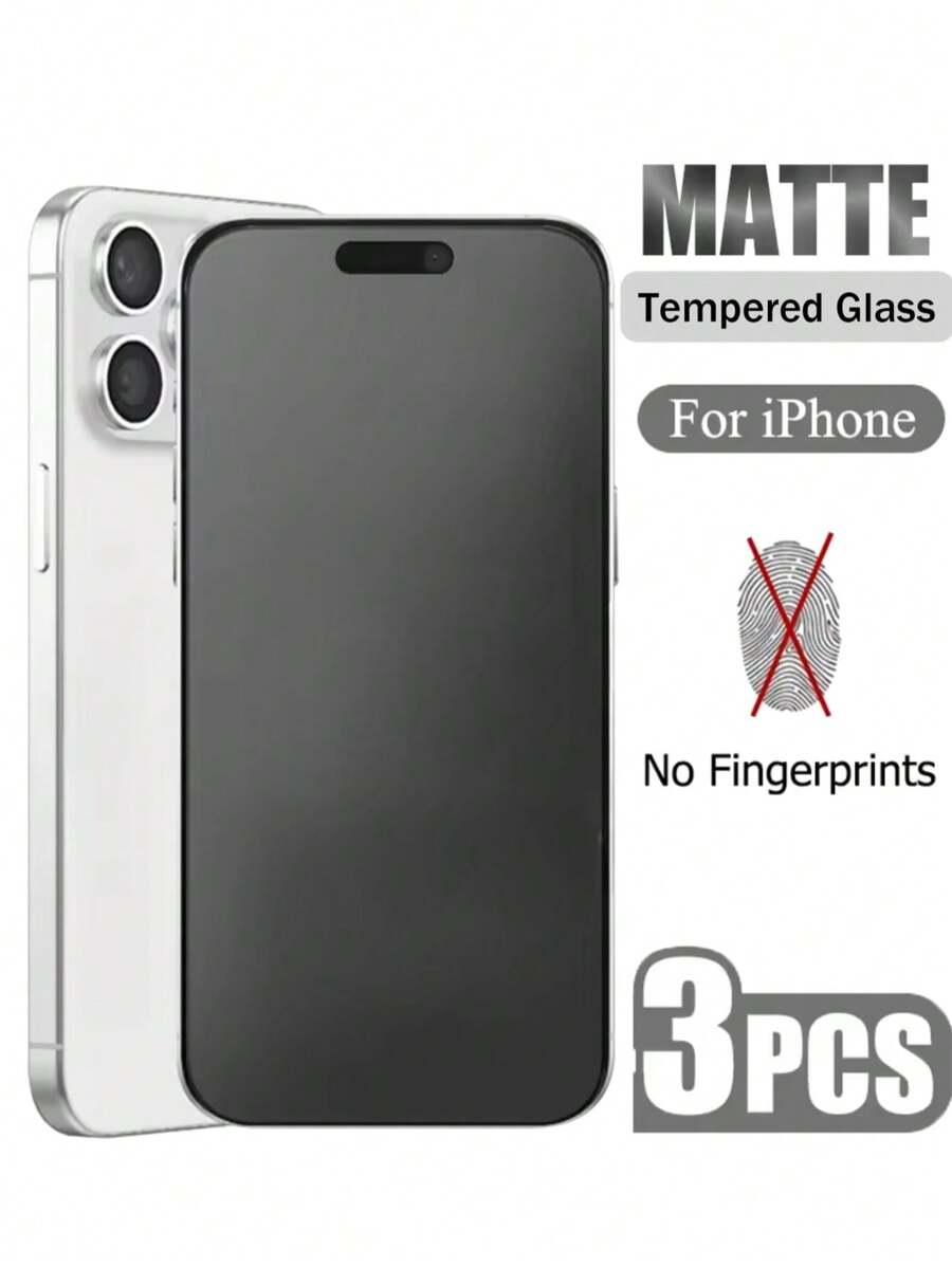 3 Stück 2,5D Vollbildschirm, hochauflösende matte gehärtete Glas Schutzfolie (Gaming Folie) Antifingerprint, kompatibel mit iPhone Apple X/XR/11/12/13/14/15/16/16e Serie, Geschenk für Geburtstag, Familie, Freunde, Handy Bildschirmschutz, Handy Zubehör