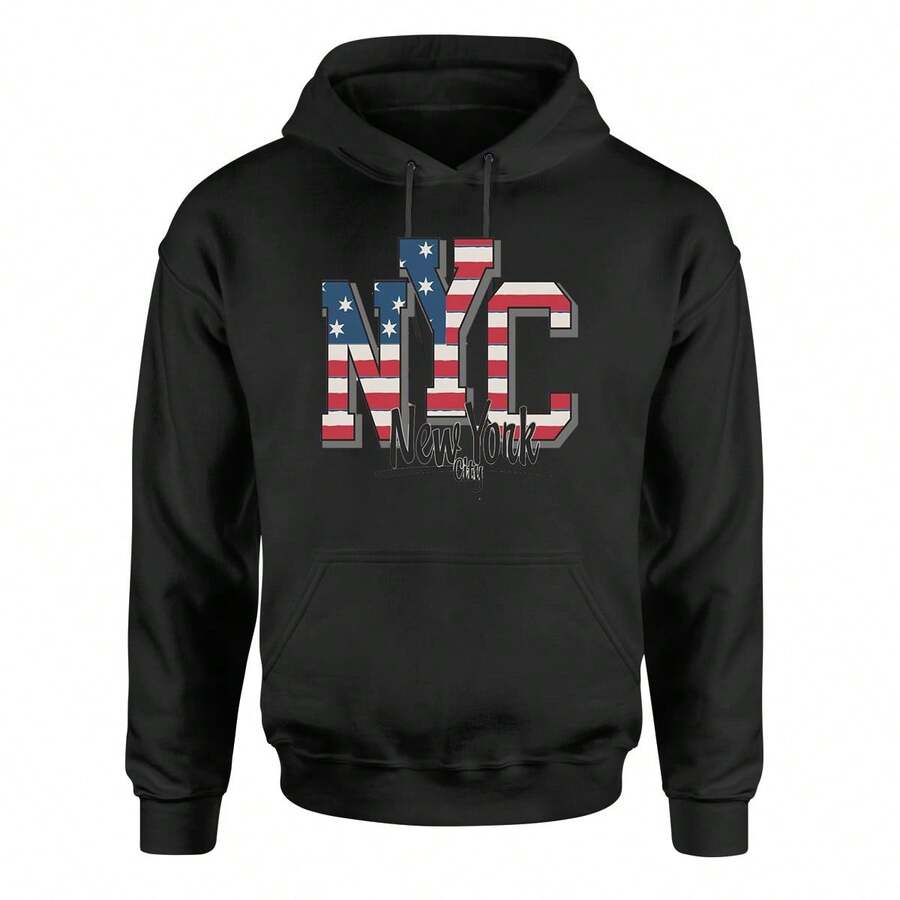 Moletom Masculino Feminino Estampado New York Blusa de Frio Moletom Flanelado