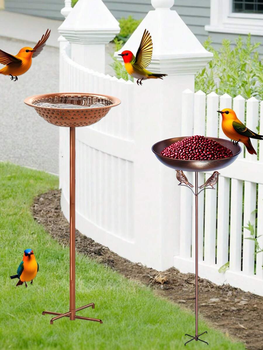 1pc Metal Bird Bath Rack And Feeder With Stakes, Used For Outdoor Garden, Yard, And Lawn Decoration, With Five Sturdy Grip Diameters Inserted Into The Ground - Outdoor Garden Water Features Outdoor Decor Garden Decor Home Decor