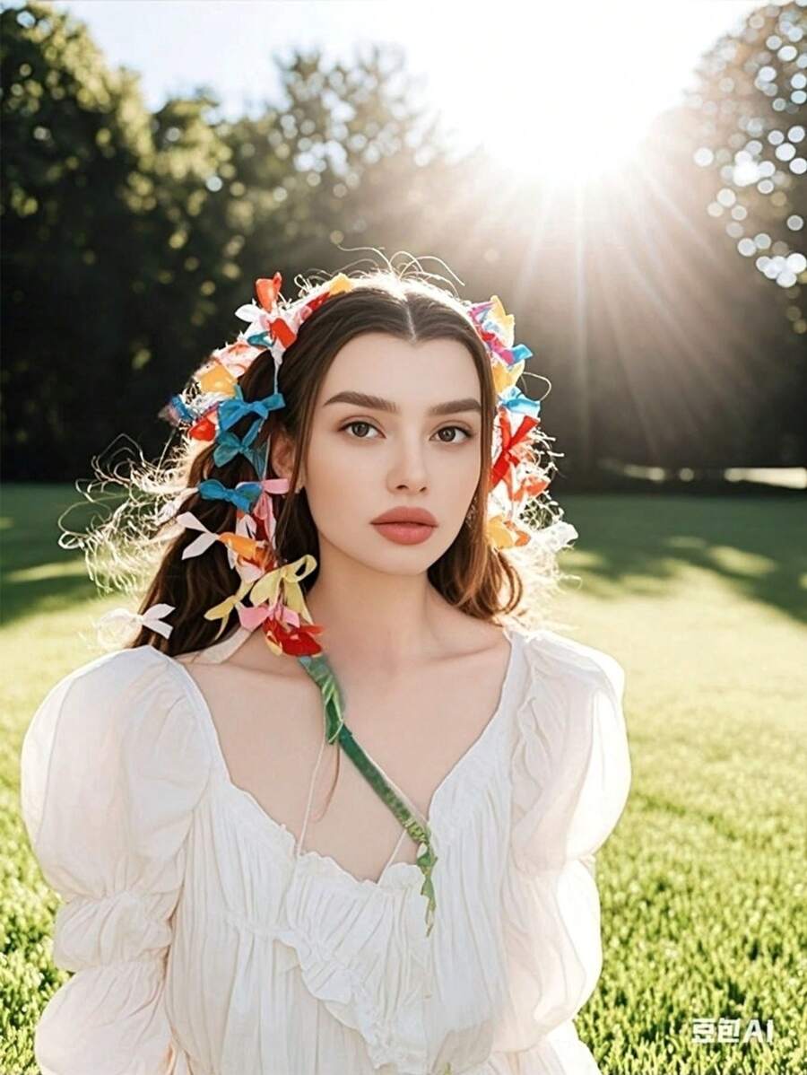 28/56 piezas Accesorios para el cabello de mujer - Cintas de colores, lazos de moda para clips de cabello, lindos pasadores pequeños de seda para niña, hebillas elegantes de princesa, decoraciones de cabello estilo ballet y Y2K, adecuados para uso diario, mini lazos, clips y moños preciosos, cualquier 7 colores