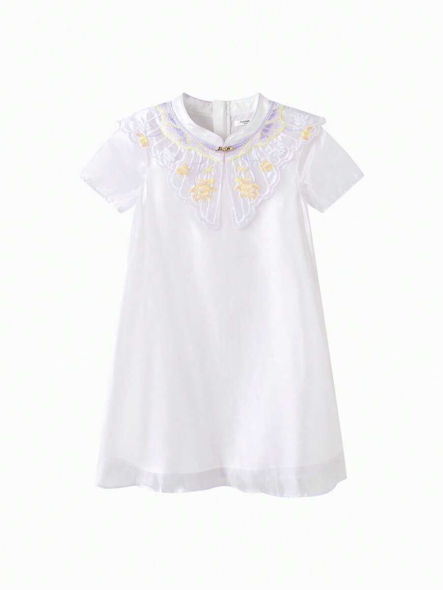 Balabala Girls' Dress Children's Cheongsam Dress 2025 Summer New