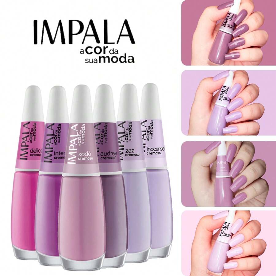 Kit Impala 6 Cores Cremoso Tons De Rosa Lilás