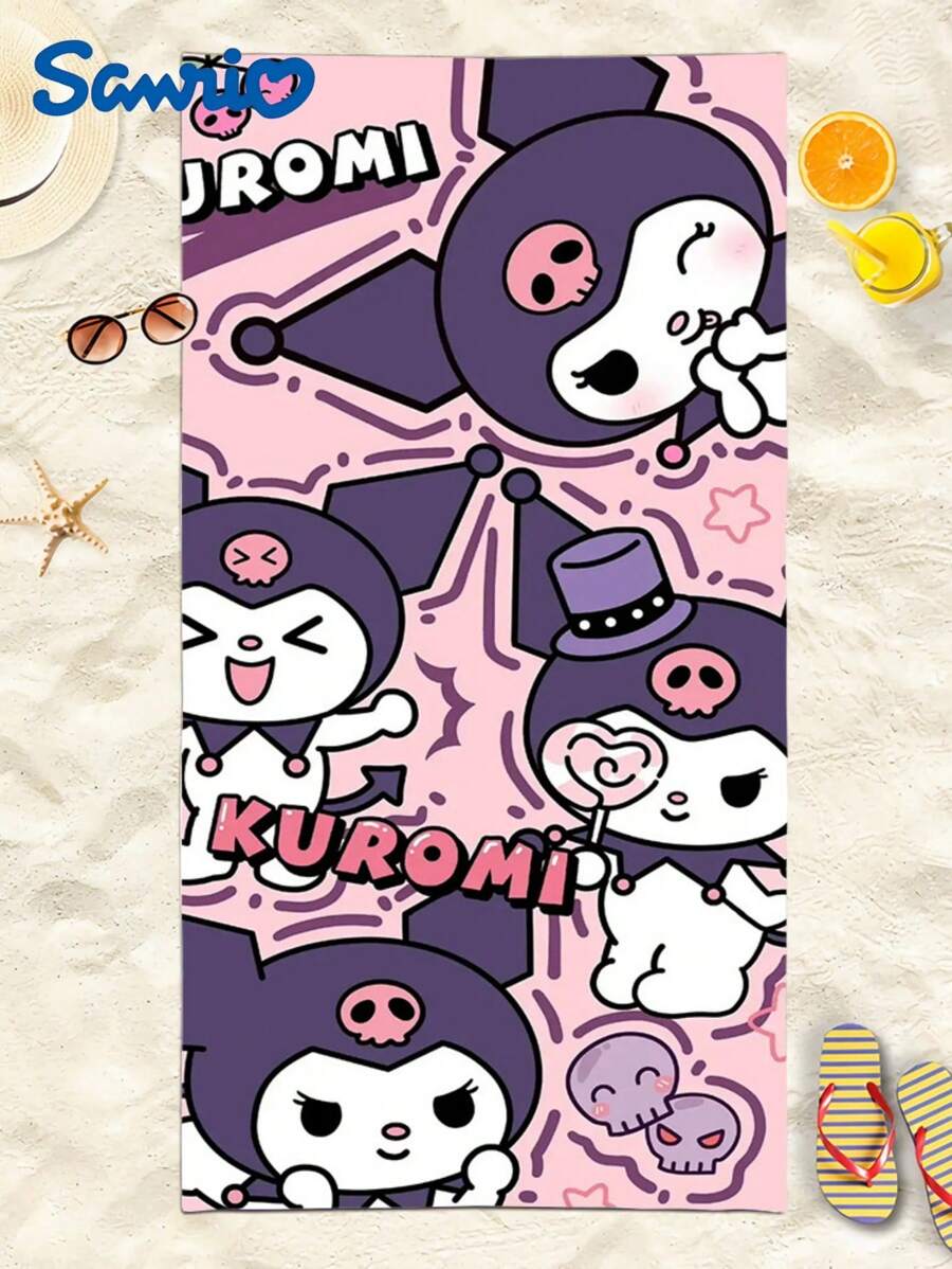 1 pièce Serviette de plage Kuromi, serviette de bain dessin animé violette, serviette de plage Sanrio mignonne, séchage rapide, 75x150cm, douce et confortable. Un indispensable pour les fêtes de plage, les piscines et les vacances à la plage. Convient pour le fitness, le yoga, la natation et les excursions à la plage. Un cadeau parfait pour les anniversaires, les amis, les cadeaux commémoratifs pour les femmes, la décoration, la décoration intérieure, les cadeaux de la Saint-Valentin, le mariage d'été, le retour à l'école, les fournitures scolaires, la décoration de la chambre